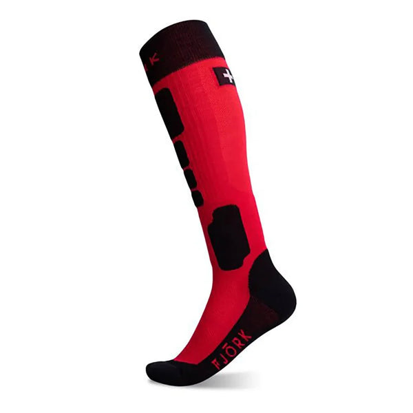 Chaussettes Pro Team SKI 90 Kids - Pack de 2 paires - FJORK Merino - Rouge et Noir - Chaussettes