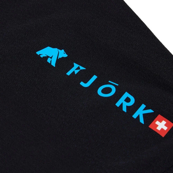 High - Performance T-Shirt Men– FJORKTec - FJORK Merino 🌍 - Black logo blue - T-shirt