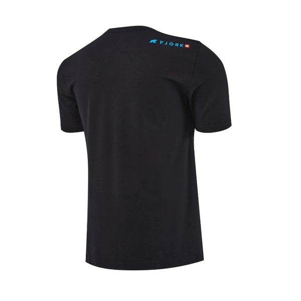 High - Performance T-Shirt Men– FJORKTec - FJORK Merino 🌍 - Black logo blue - T-shirt