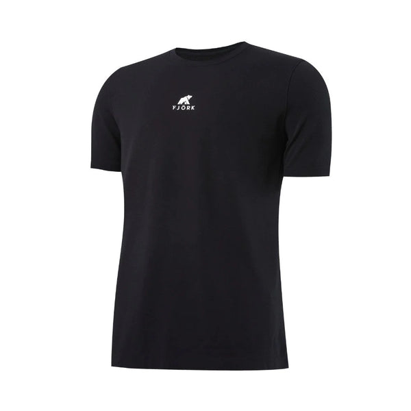 High - Performance T-Shirt Men– FJORKTec - FJORK Merino 🌍 - Black logo white - T-shirt