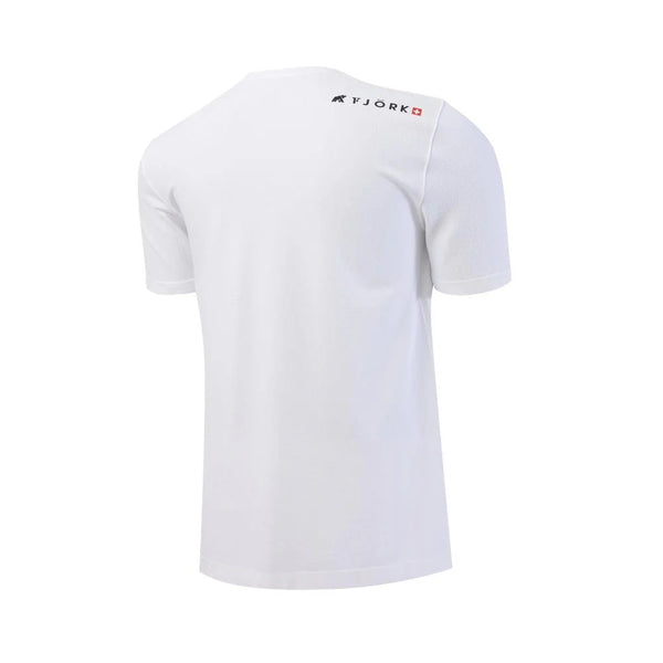 High - Performance T-Shirt Men– FJORKTec - FJORK Merino 🌍 - White logo black - T-shirt