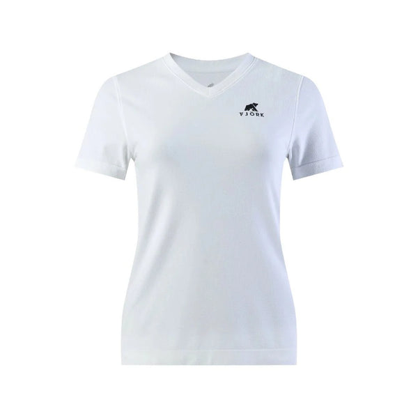High - Performance T-Shirt Women– FJORKTec - FJORK Merino 🌍 - White logo black - T-shirt