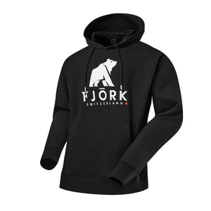 Hoodie Titlis Men - FJORK Merino 🌍 - Black logo white - Hoodie