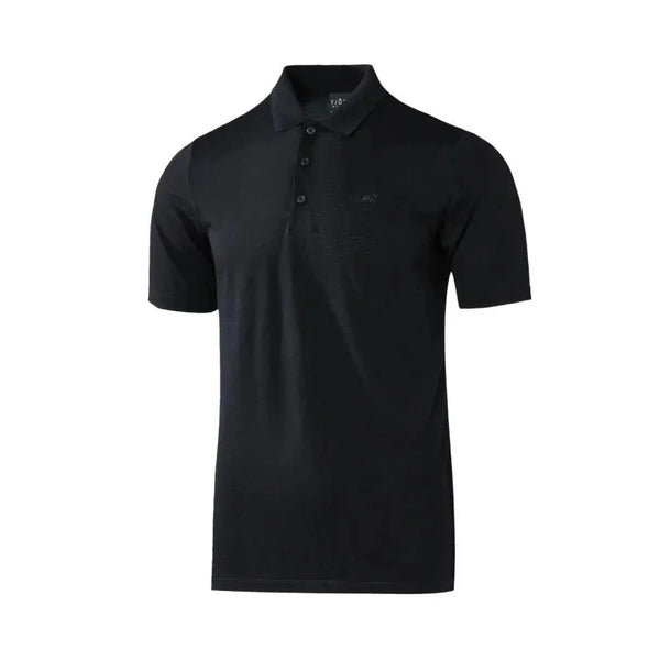 Polo Rigi Men - FJORK Merino 🌍 - Black Laax - Polo