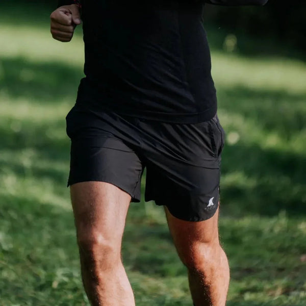 Short Running Men - FJORK Merino 🌍 - Black Laax - Shorts