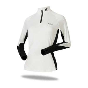 Tech Jungfrau 210 Zip Damen, Farbe Polarweiß, Merinowolle, Fjork Merino